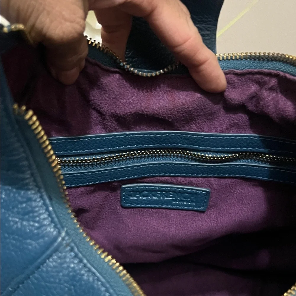 Jack French London Chic Teal Leather Hobo Bag EUC Retail $189